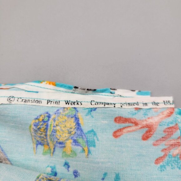Colorful Ocean Life Cotton Fabric Cranston Print Works Fish Coral 1 Yard - Picture 5 of 6